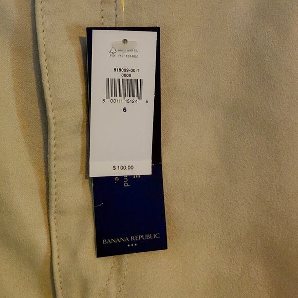 Banana Republic Women's Vegan Suede Mid-Rise Cargo Pants Khaki Size 6 - Picture 4 of 7